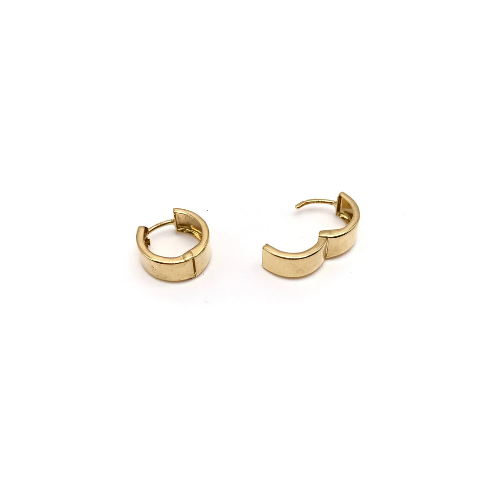 18K GOLD AREZZO HOOP EARRINGS HANDMADE IN ITALY