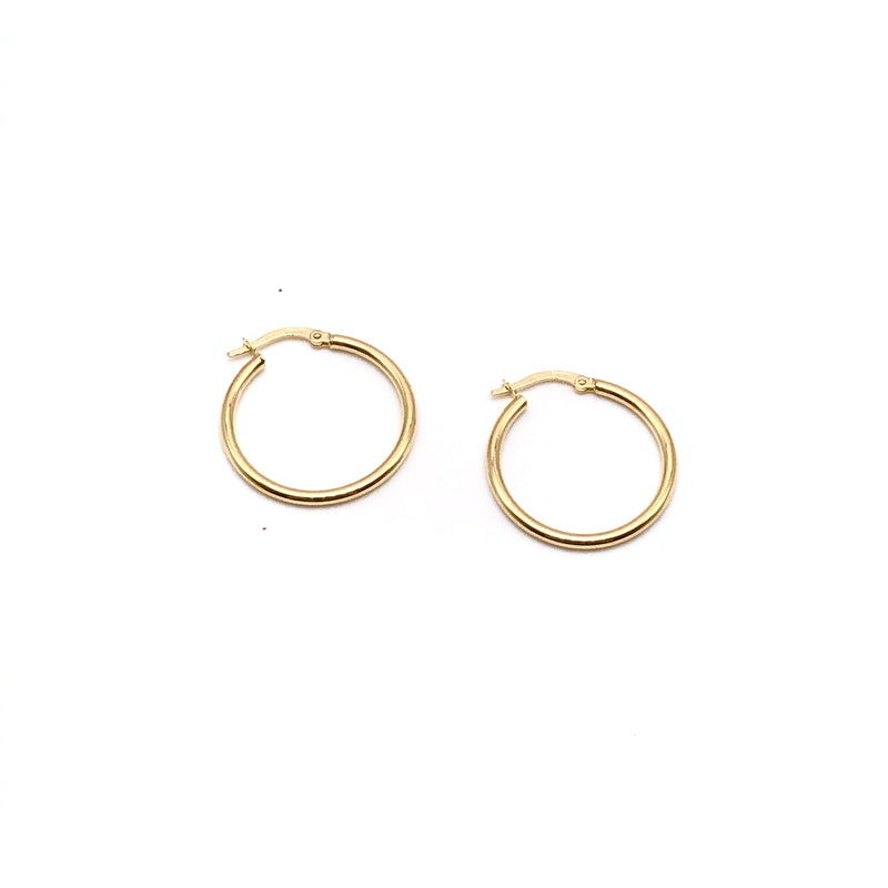 18K GOLD BRESCIA HOOP EARRINGS - HANDMADE IN ITALY
