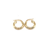 18K GOLD HAMMERED HOOP EARRINGS - HANDMADE IN ITALY