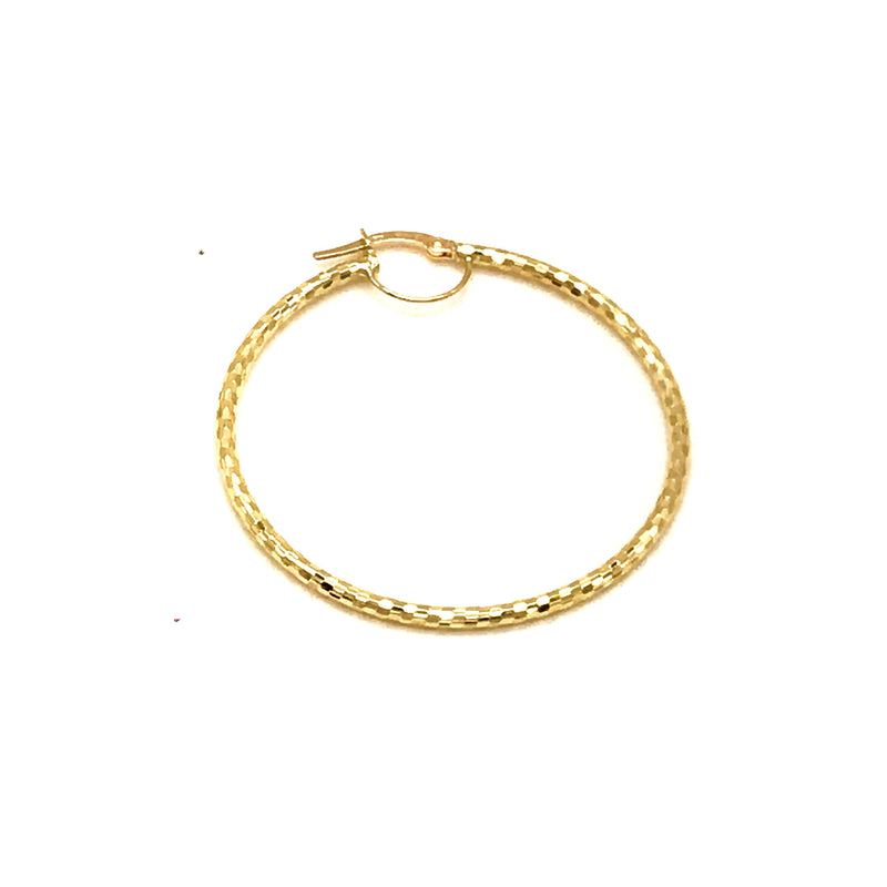 18K GOLD HAMMERED HOOP EARRINGS - HANDMADE IN ITALY
