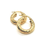18K GOLD SANTORINI HOOP EARRINGS - HANDMADE IN ITALY